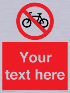 Custom No Cycling Sign